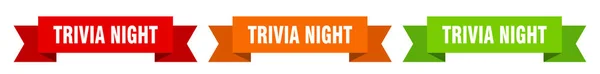 Cinta Noche Trivia Banner Papel Aislado Noche Trivia Signo — Vector de stock