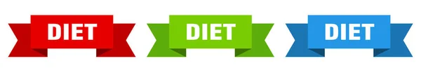 Fita Dieta Banner Papel Isolado Dieta Sinal — Vetor de Stock