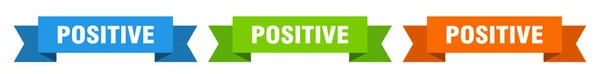 Positive Ribbon Positive Isolated Paper Banner Sign — Stock Vector
