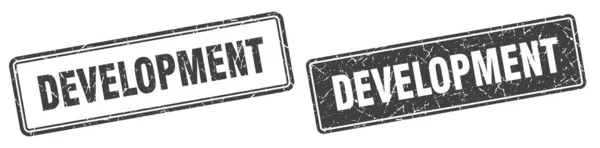 Development Square Stamp Development Grunge Sign Set — Stock Vector