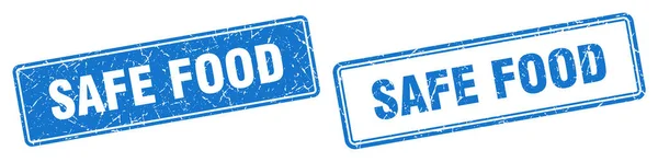Safe Food Square Stamp Safe Food Grunge Sign Set — Stock Vector