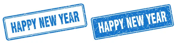 Szczęśliwego Nowego Roku Kwadratowy Znaczek Szczęśliwego Nowego Roku Grunge Znak — Wektor stockowy