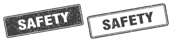Safety Square Stamp Safety Grunge Sign Set — Stock Vector