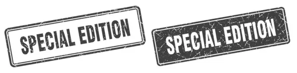 Francobollo Quadrato Edizione Speciale Edizione Speciale Grunge Segno Set — Vettoriale Stock