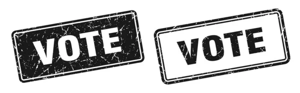 Vote Square Stamp Vote Grunge Sign Set — Stock Vector