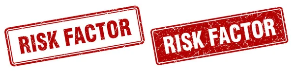 Risk Factor Square Stamp Risk Factor Grunge Sign Set — Stock Vector
