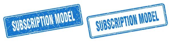 Subscription Model Square Stamp Subscription Model Grunge Sign Set — Stock Vector