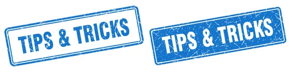 Tipps Tricks Quadratstempel Tipps Tricks Grunge Schilderset — Stockvektor