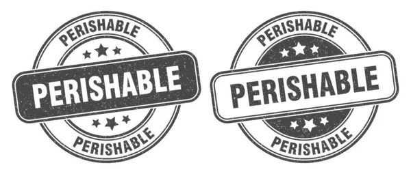 Perishable Stamp Perishable Sign Grunge Label — Stock Vector