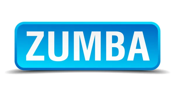 Zumba kék 3d reális tér elszigetelt gomb — Stock Vector
