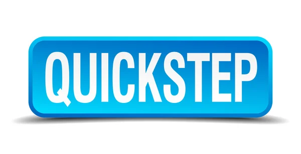 Quickstep azul 3d realista botón cuadrado aislado — Vector de stock