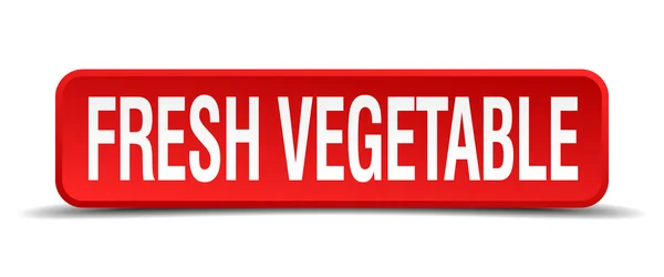 新鮮な野菜赤の 3 d 正方形ボタン白い背景で隔離 — ストックベクタ