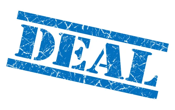 Угода синя гранжева марка ізольована на білому тлі — стокове фото