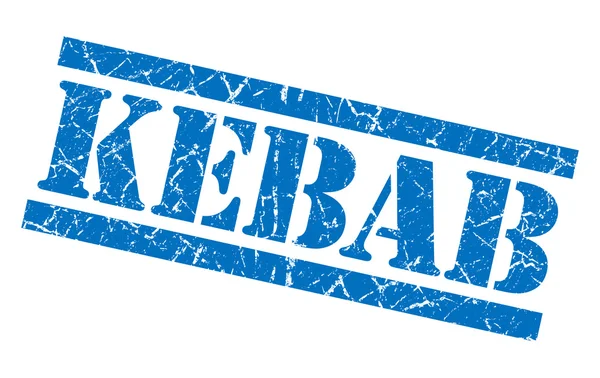 Kebab timbre grungy bleu sur fond blanc — Photo