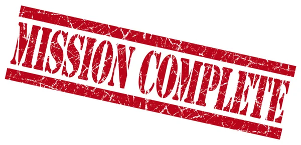 Mission complete red grungy stamp on white background — Stock Photo, Image