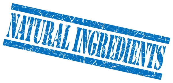 Natural ingredients blue grungy stamp on white background — Stock Photo, Image