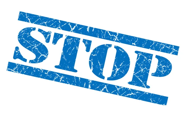 Stop blue grunge stamp isolated on white — Stock Photo, Image