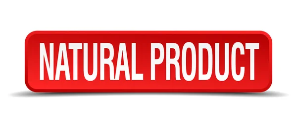 Produto natural vermelho botão quadrado 3d isolado no branco —  Vetores de Stock