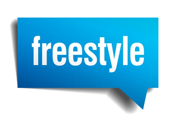 Freestyle blau 3D realistische Papier Sprechblase — Stockvektor