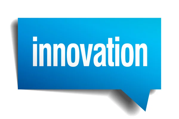 Inovação azul 3d realista papel discurso bolha — Vetor de Stock