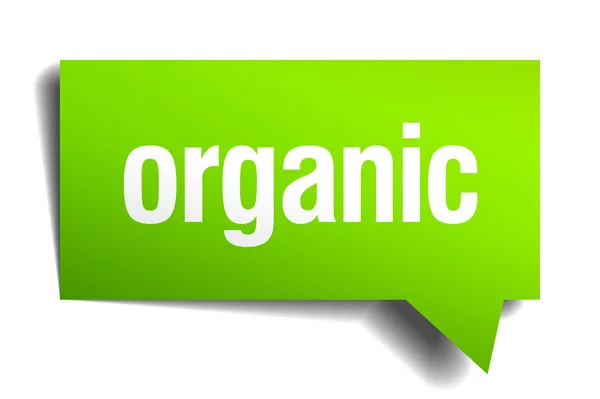 Bolha de discurso de papel realista verde orgânico 3d —  Vetores de Stock