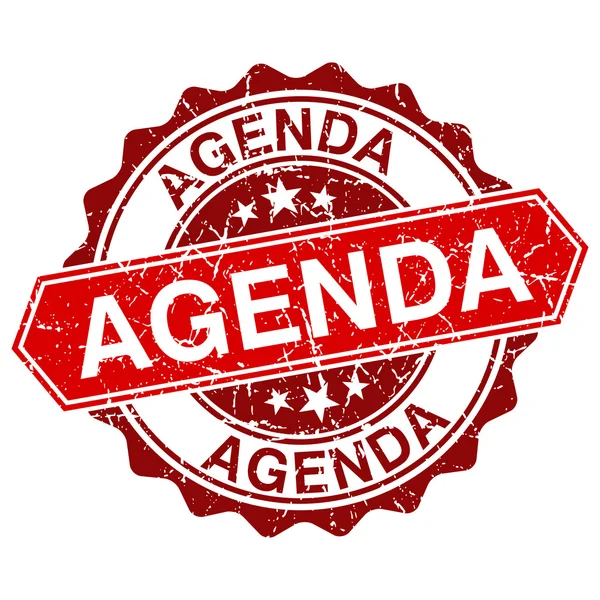 Agenda sello vintage rojo aislado sobre fondo blanco — Vector de stock