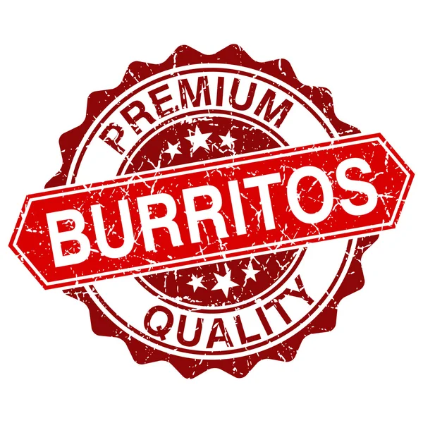 Burritos timbro vintage rosso isolato su sfondo bianco — Vettoriale Stock