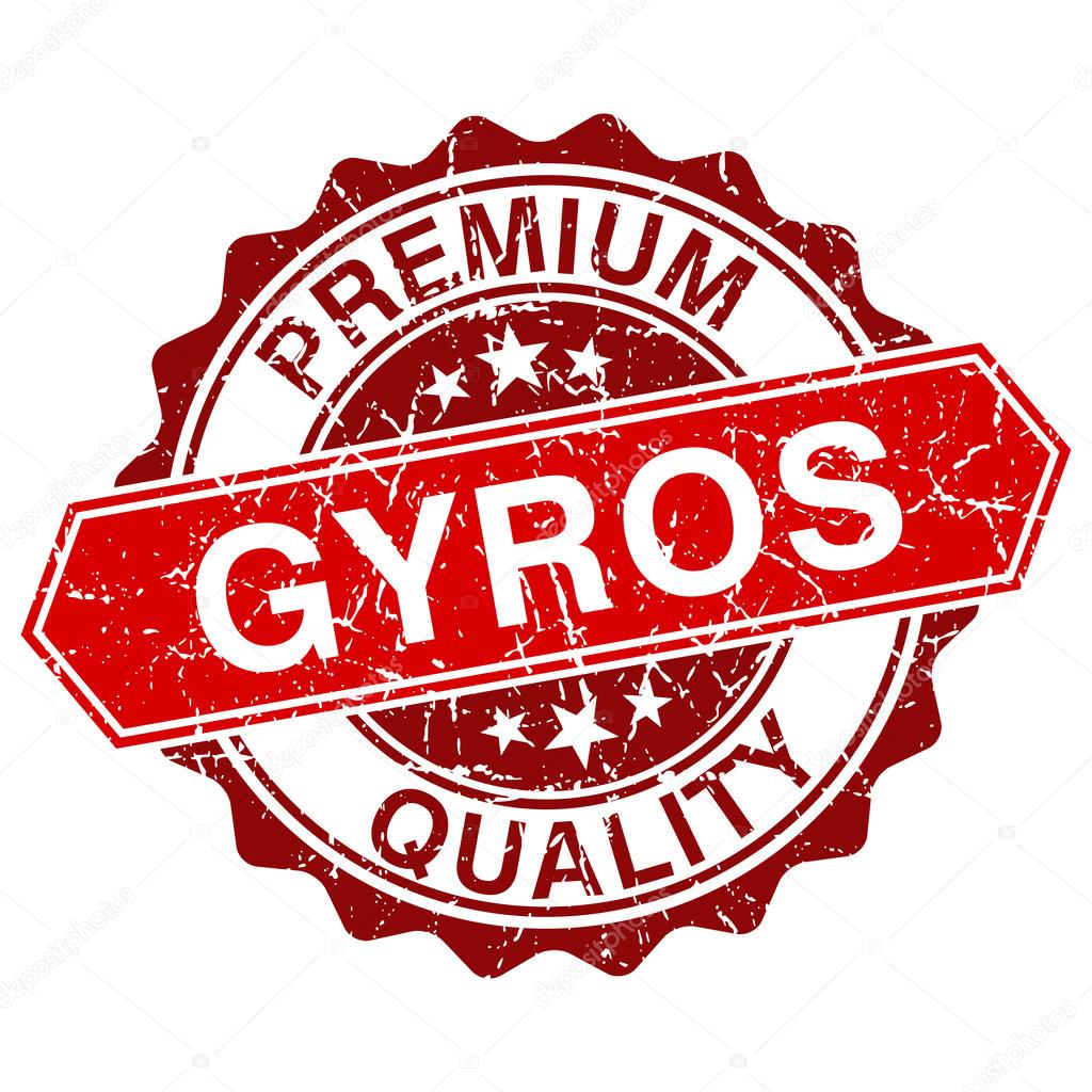 Gyros red vintage stamp isolated on white background