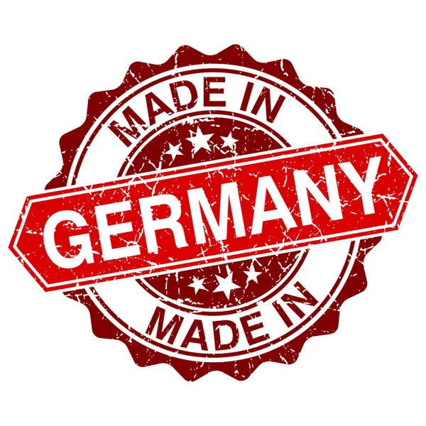 Made in Germany red stamp isolated on white background — Stock Vector