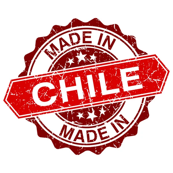 在白色背景上孤立的智利红邮票 — 图库矢量图片