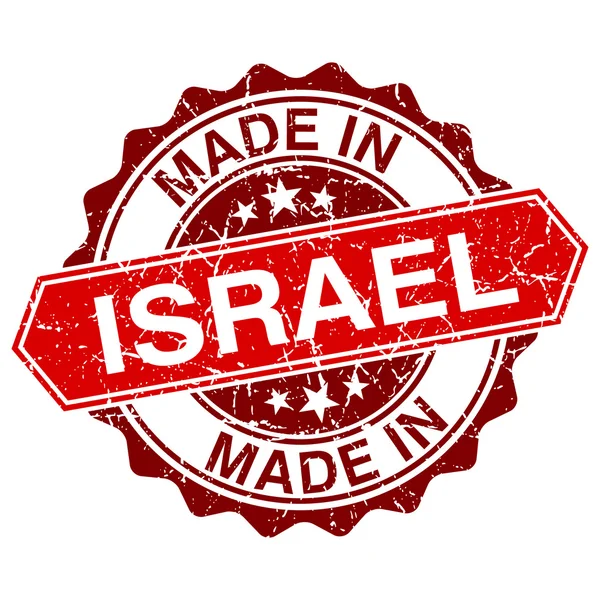 W Izraelu czerwony znaczek na białym tle — Wektor stockowy