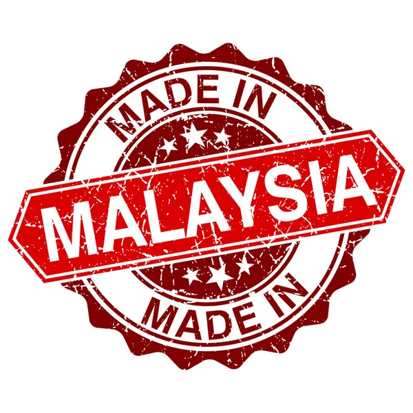 Made in Malaysia red stamp isolated on white background — Stock Vector