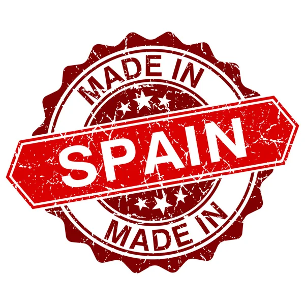 Made in Spain red stamp isolated on white background — Stock Vector