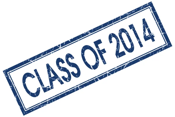 Class of 2014 blue square stamp isolated on white background — Stock Photo, Image