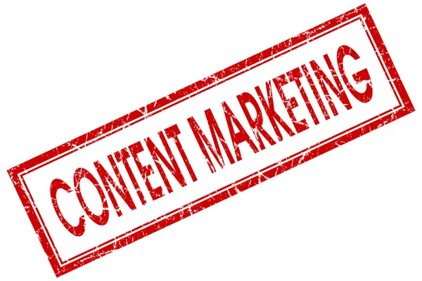 Content marketing Röda torget stämpel isolerad på vit bakgrund — Stockfoto