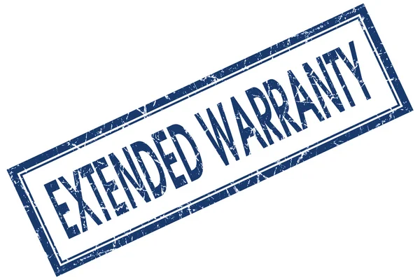 Extended warranty blue square stamp isolated on white background — Stock Photo, Image