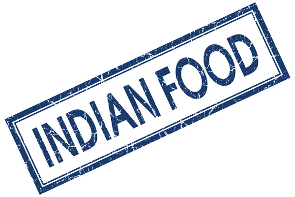 Indian food blue square stamp isolated on white background — Stock Photo, Image