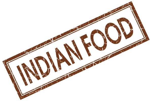 Indian food brown square stamp isolated on white background — Stock Photo, Image