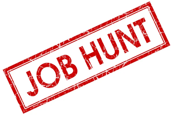 Job hunt red square stamp isolated on white background — Stock Photo, Image