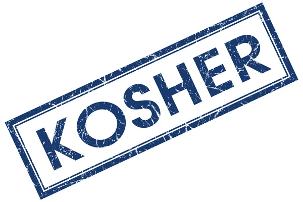 Kosher blue square stamp isolated on white background — Stock Photo, Image