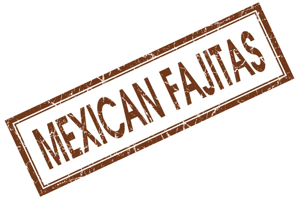 Mexicaanse fajitas bruine vierkante stempel geïsoleerd op witte achtergrond — Stockfoto