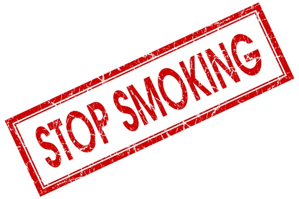 Σταματήσουν το κάπνισμα Κόκκινη πλατεία σφραγίδα που απομονώνονται σε λευκό φόντο — Φωτογραφία Αρχείου