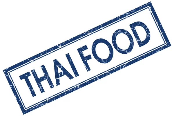 Thai cibo blu francobollo quadrato isolato su sfondo bianco — Foto Stock