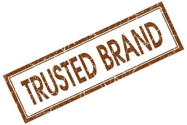 Trusted brand brown square stamp isolated on white background — Stock Photo, Image