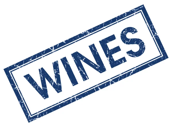 Wines blue square stamp isolated on white background — Stock Photo, Image