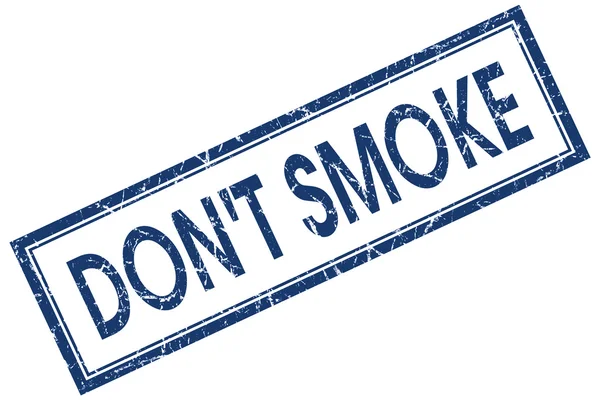 Dont smoke blue square stamp isolated on white background — Stock Photo, Image