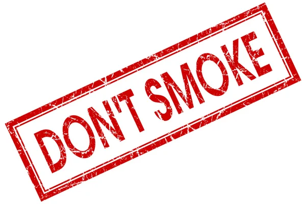 Não fumar carimbo quadrado vermelho isolado no fundo branco — Fotografia de Stock