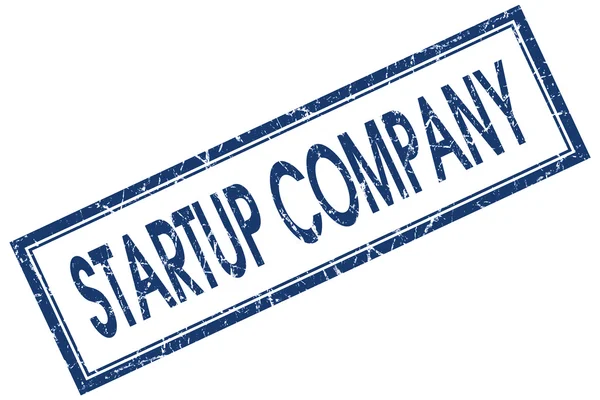 Startup entreprise bleu carré timbre isolé sur fond blanc — Photo