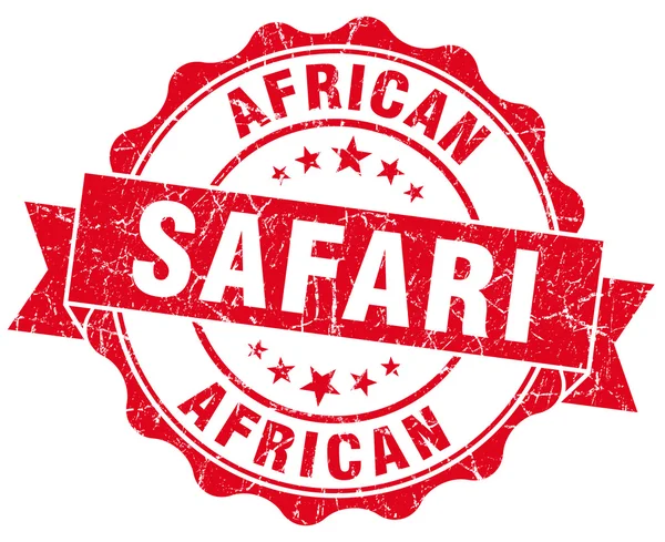 Safari africano sello aislado vintage rojo —  Fotos de Stock