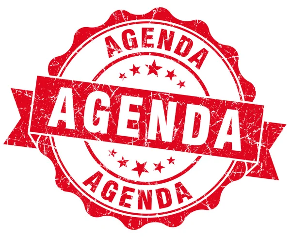 Agenda red vintage isolated seal — Stock Photo, Image